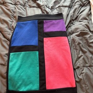 Forever 21 Multicolor Block Pencil Skirt